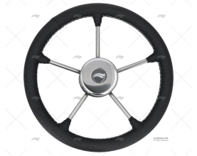 RODA 350mm COURO PRETO COSTURA BRANCA IMNASA