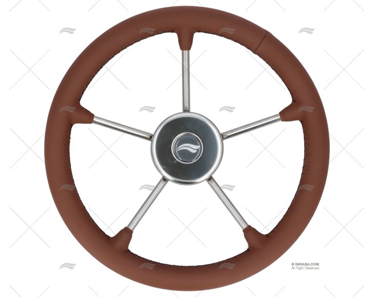 RODA 350mm COURO CASTANHO COSTURA PRETA IMNASA