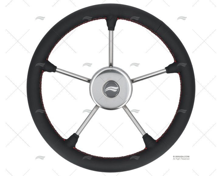 RODA 350mm COURO PRETO COSTURA VERMELHA IMNASA