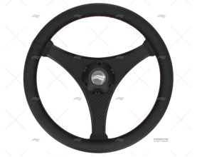 RODA 350mm COURO PRETO COSTURA VERMELHA IMNASA
