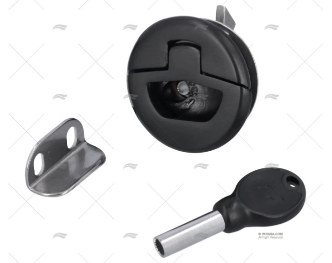SLAM LATCH W/LOCK BLACK 35mm SS 316 MARINE TOWN