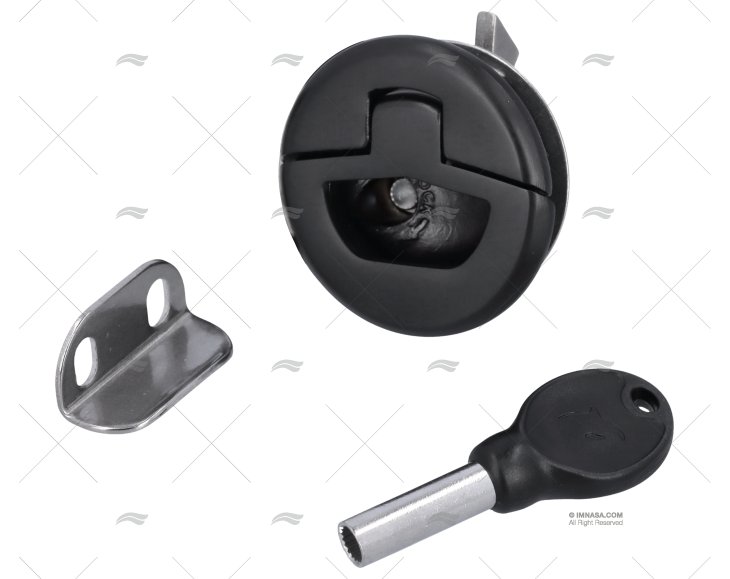 SLAM LATCH W/LOCK BLACK 35mm SS 316 MARINE TOWN