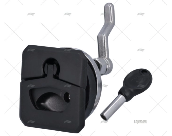FECHO ESCOTILHA C/ CHAVE PRETO 51mm INOX MARINE TOWN