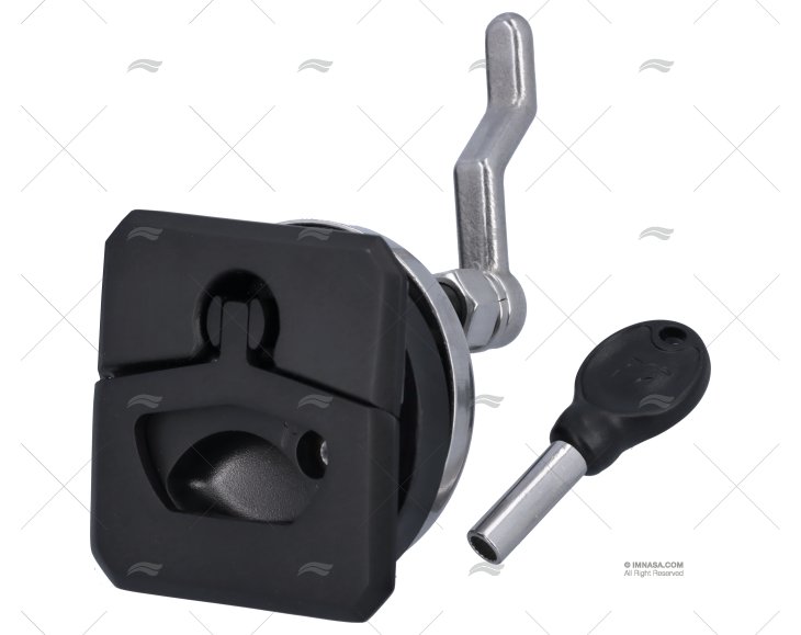 FECHO ESCOTILHA C/ CHAVE PRETO 51mm INOX MARINE TOWN