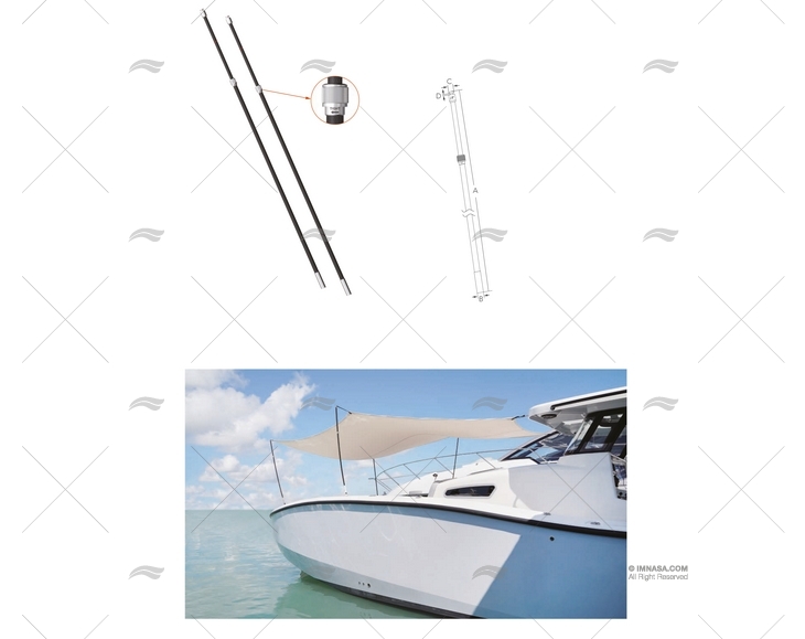 MAT POUR TOILE AJUSTABLE 1024/1845mm 2u. MARINE TOWN