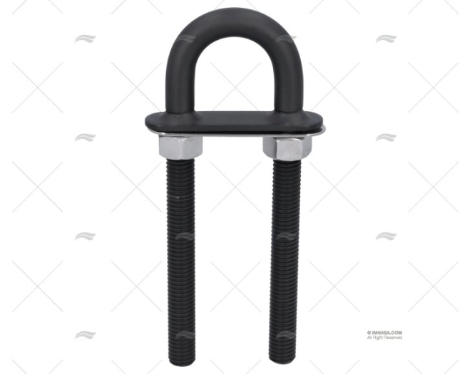 CÂNCAMO DELUXE PRETO LONGO 12mm INOX 316 MARINE TOWN
