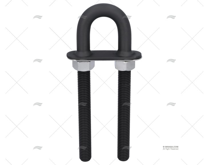 CANCAMO DELUXE NEGRO LARGO 16mm INOX 316 MARINE TOWN