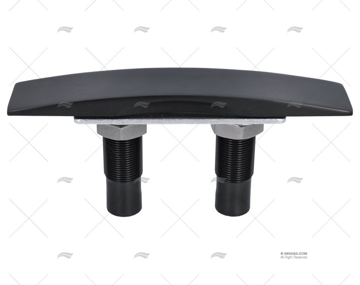 PULL UP CURVED CLEAT BLACK 254mm SS 316 MARINE TOWN
