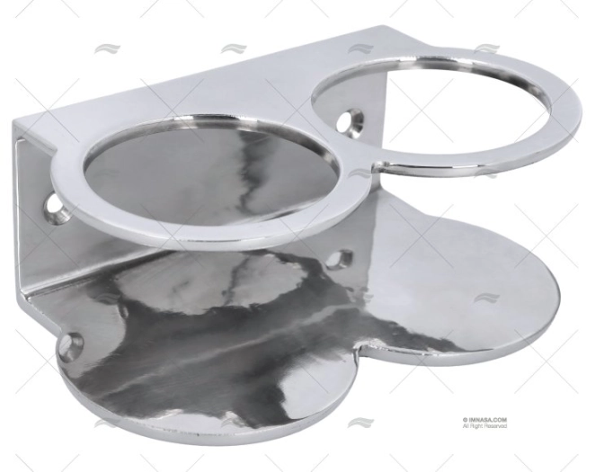 SUPPORTO 2 BICCHIERI ACCIAIO INOX AISI 316 DIAM 70mm