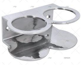 SUPPORTO 2 BICCHIERI ACCIAIO INOX AISI 316 DIAM 70mm