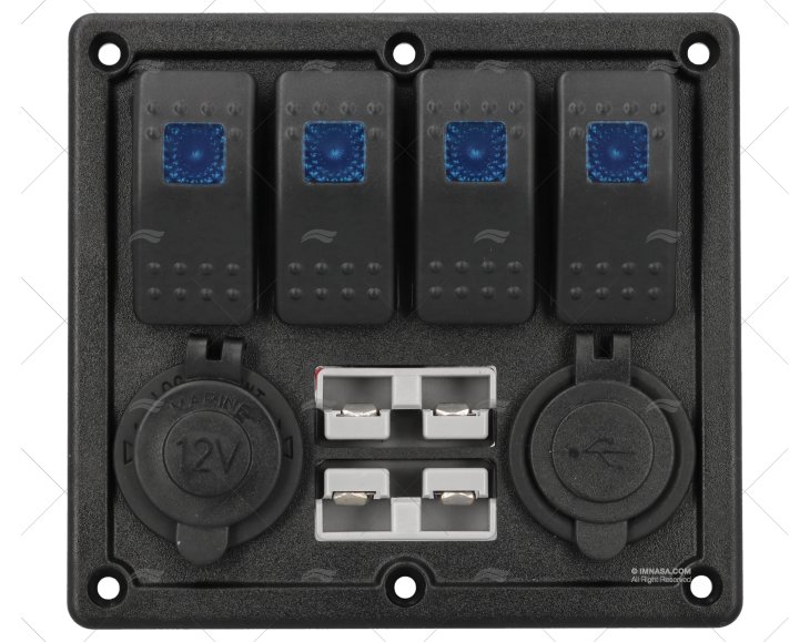 PANNELLO HORIZONT.x4 USB 50A 90x115mm