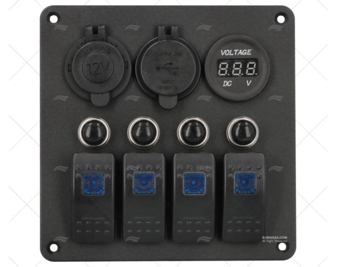 SWITCH PANEL USB C/LIGTHER/VOLTMETER 115