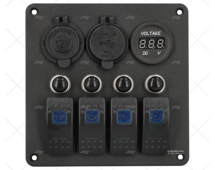 SWITCH PANEL USB C/LIGTHER/VOLTMETER 115