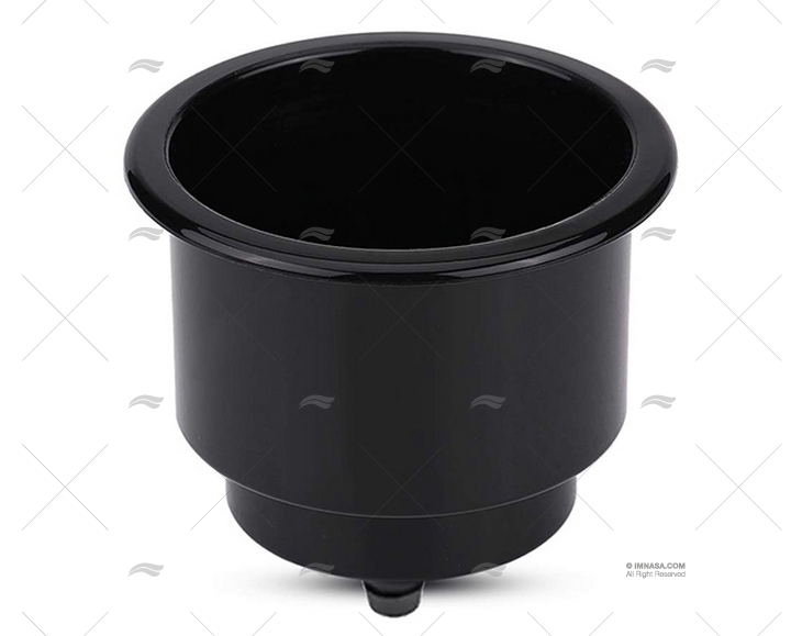PORTA-COPOS INOX 316 PRETO 3-5/16" C/LUZ AZUL