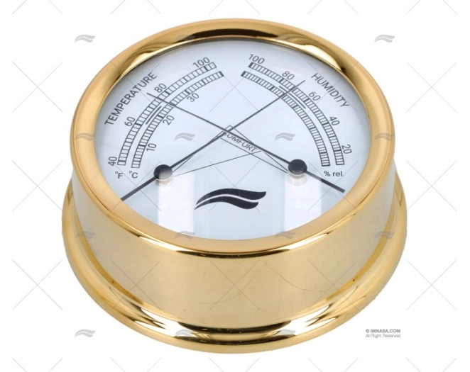 IMN THERMOMETER-HYGROMETER. BRASS DIAL 9 IMNASA