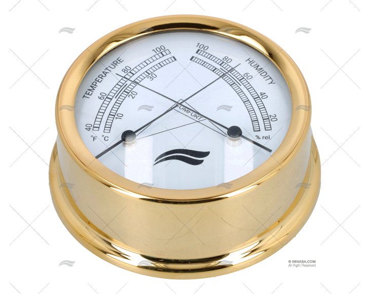 IMN THERMOMETER-HYGROMETER. BRASS DIAL 9 IMNASA
