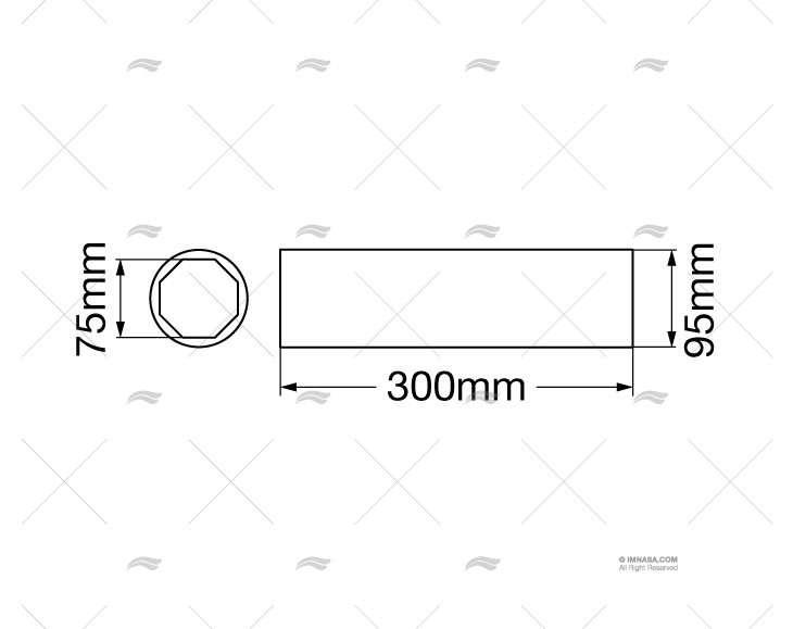ROLAMENTO FIBRA-BORRACHA 75x95x300mm CARAVEL