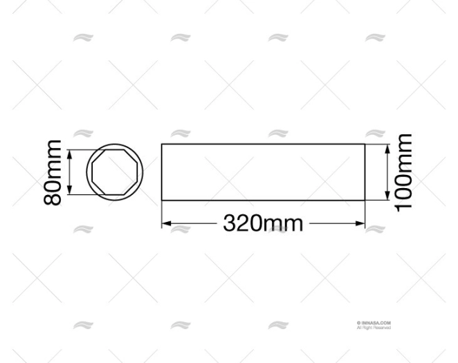 MANCAL FIBRA-BORRACHA 80x100x320mm CARAVEL