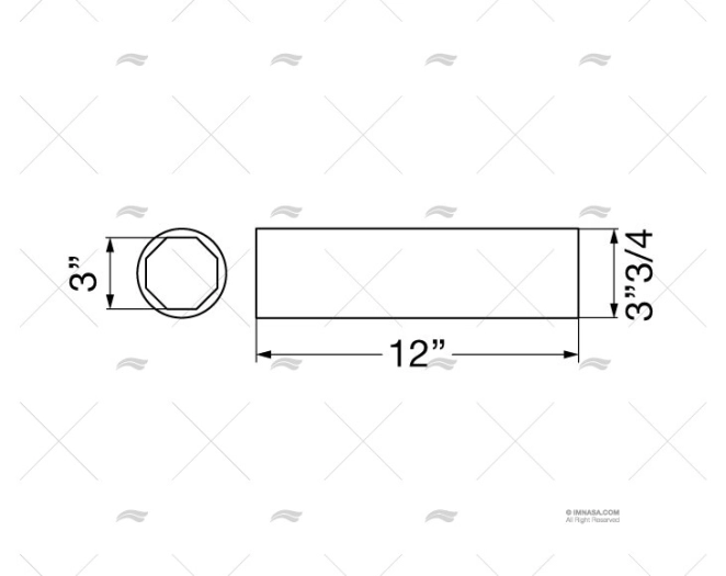 CUSCINETTO FIBRA-GOMMA 3"x3"3/4x12" CARAVEL