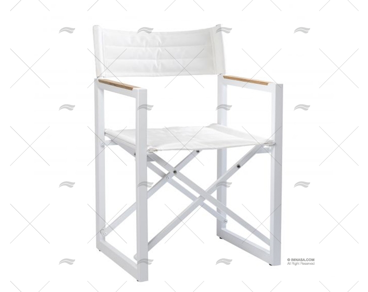 CADEIRA DIRETOR QUADRADA DE ALUMÍNIO BRANCO ARC MARINE
