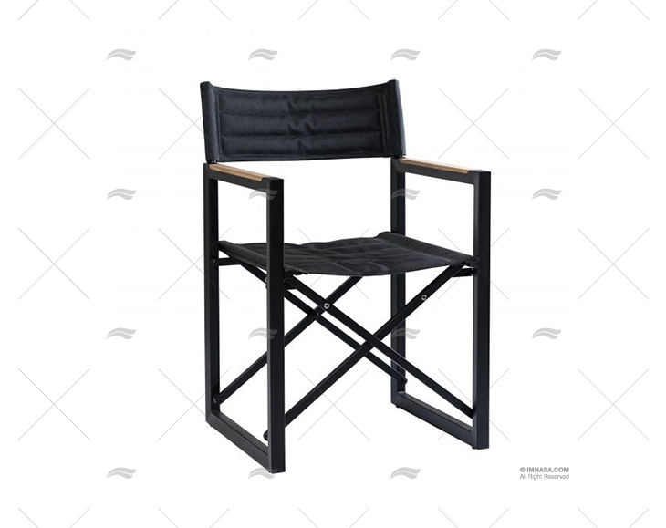 SEDIA COMANDANTE QUADRATA IN ALLUMINIO NERA ARC MARINE