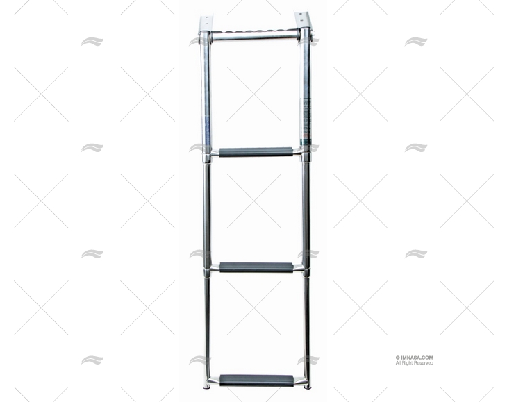 ESCADA TELESC. 3 DEGRAUS C/AGAR. INOX