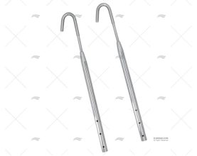 ESCADA 6 DEG. INOX PROA EXTRAÍVEL