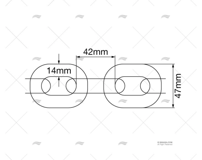 CADENA CALIBR. GAL.14mm 818-3 P42 130m FRIGERIO