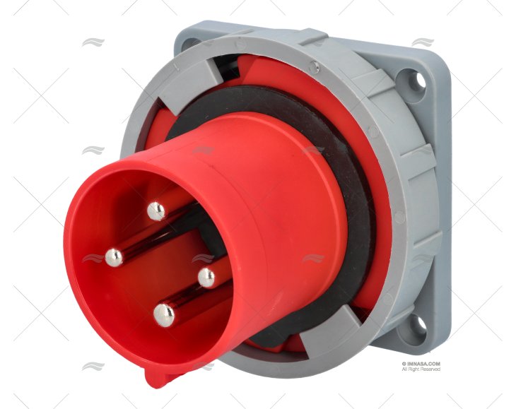 BASE ELEC POPA 63A 3+T DIA.72 ROJA