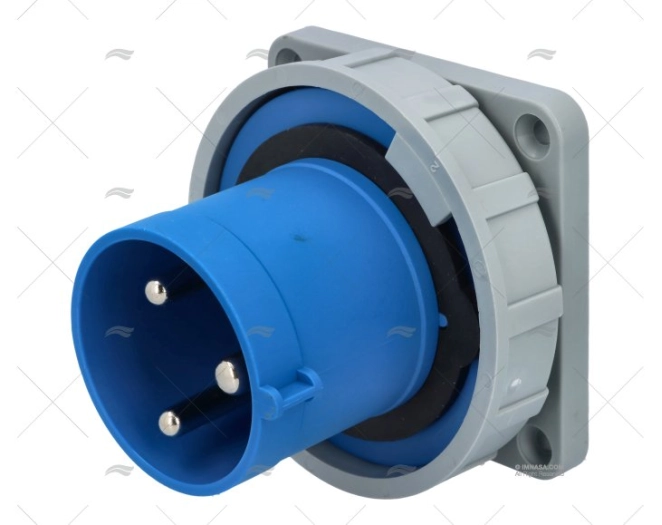 BASE ELÉCTRICA POPA  63A 2P+T DIÂM.72 AZUL
