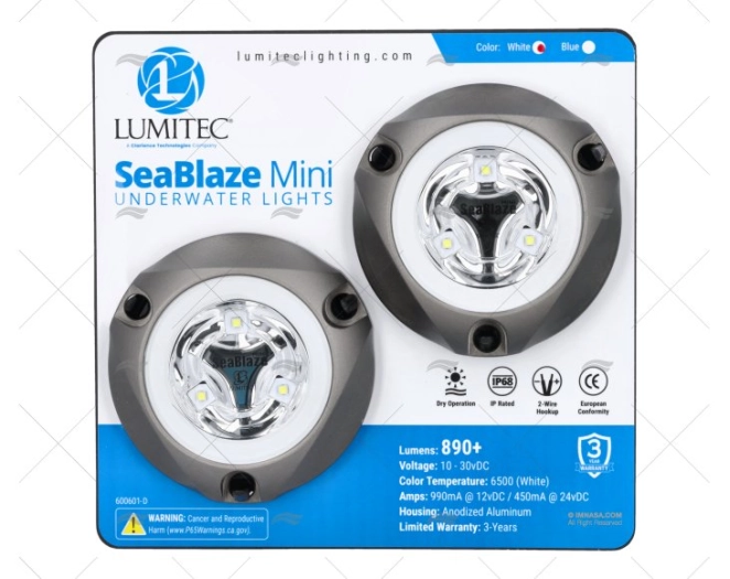 LUCE SUBACQUEA 10-30V MINI LED BIANCO 2U LUMITEC