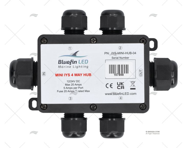 CONCENTRADOR MINI IYS 12/24V DE 4 SAÍDAS BLUEFIN