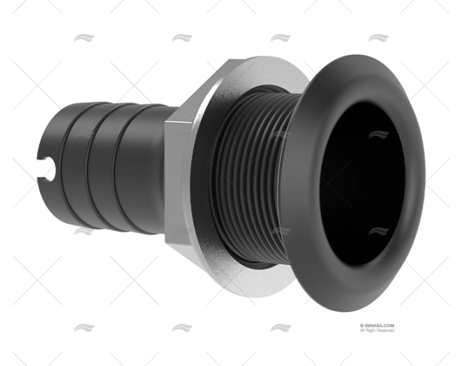 MEGA PRO PASACASCO NEGRO INOX 316 1" MARINE TOWN