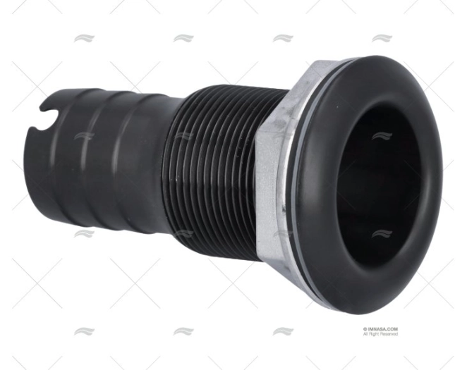 MEGA PRO PASSASCAFO NERO INOX 316 1" MARINE TOWN