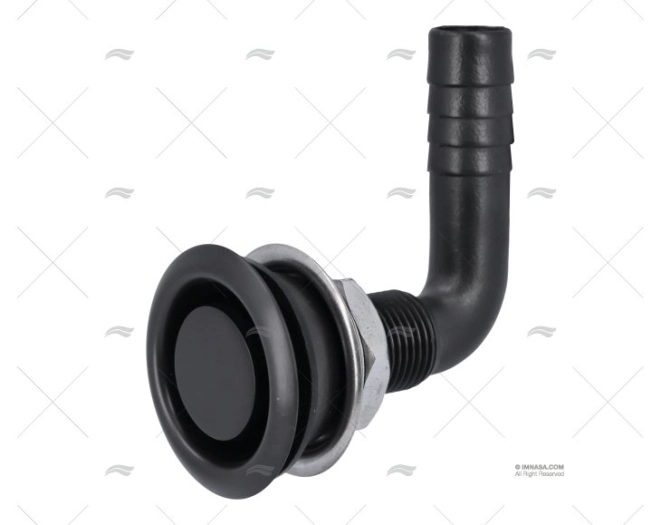 VENT 90º BLACK STAINLESS STEEL 316 16MM MARINE TOWN