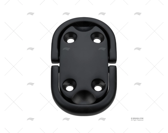 PLATINE AVEC/ANNEAU DOUBLE NOIR INOX 316 MARINE TOWN
