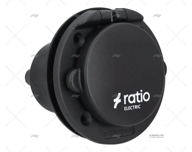 BASE TOMADA DE PORTO CE PVC 16A/250V PRETO RATIO ELECTRIC