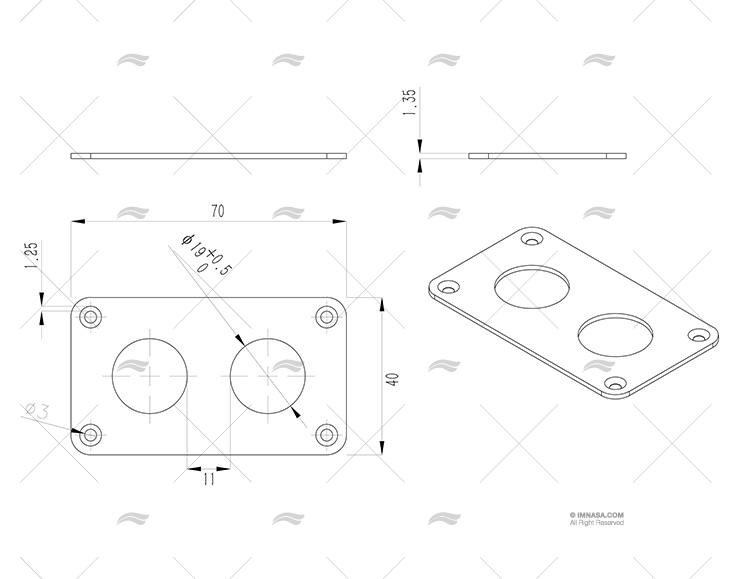 PANEL 2 SWITCHES FINISH BLACK