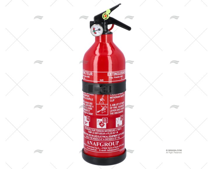 EXTINGUISHER ABC 1kg W/MANOMETER FR