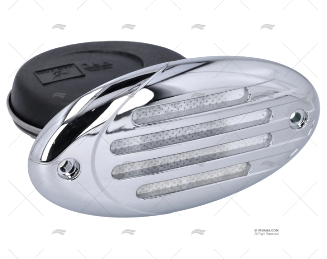 BOCINA PLANA 12V TAPA CROMADA Y BLANCA