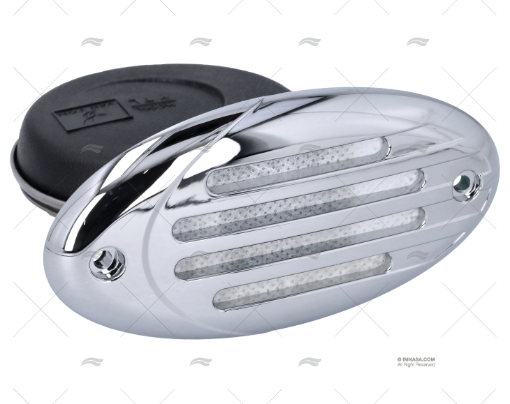 BOCINA PLANA 12V TAPA CROMADA Y BLANCA