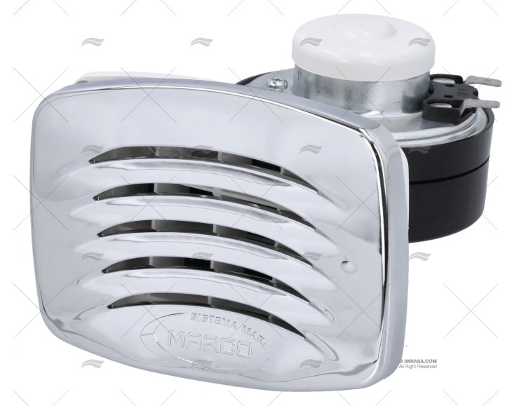 BUZINA 12V CROMADA 110x89 MOLDURA