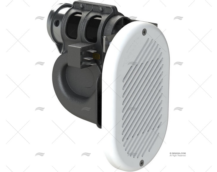 BUZINA HURRICANE 12V BRANCO MOLDURA