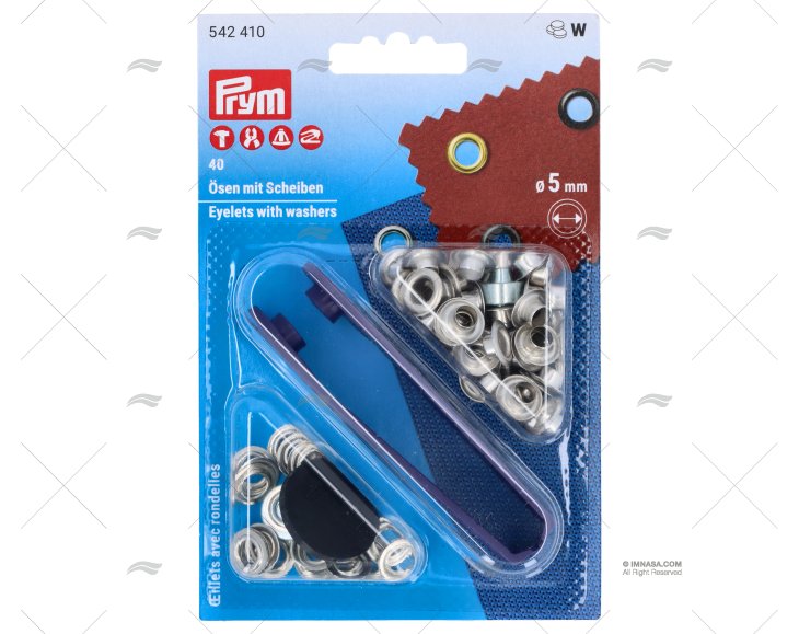 EYELETS NICKEL PLATED 5.5mm 50 UNITS PRYM