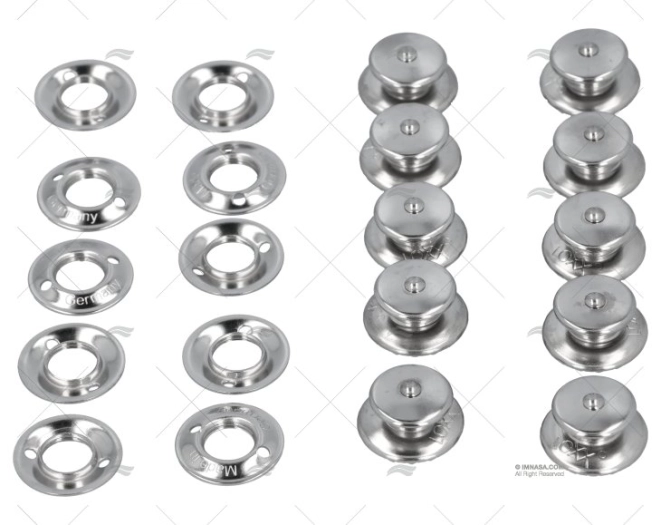 BOTÃO DE PRESSÃO TENAX FÊMEA 15mm INOX HD *(10) LOXX