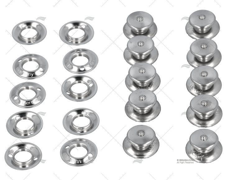 BOTÃO DE PRESSÃO TENAX FÊMEA 15mm INOX HD *(10) LOXX
