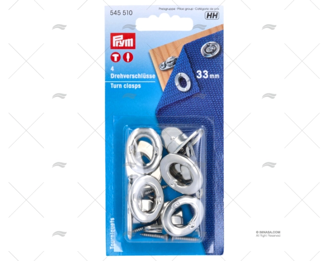 BOTÕES DE PRESSÃO GIRATÓRIOS-FECHOS *(4)33mm PRYM