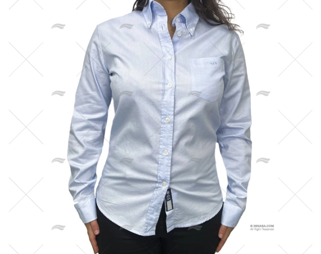 CAMISA M/L M AZUL L   MULHER