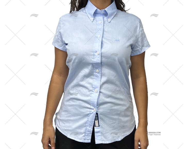 CAMISA M/C M AZUL S   FEMININA