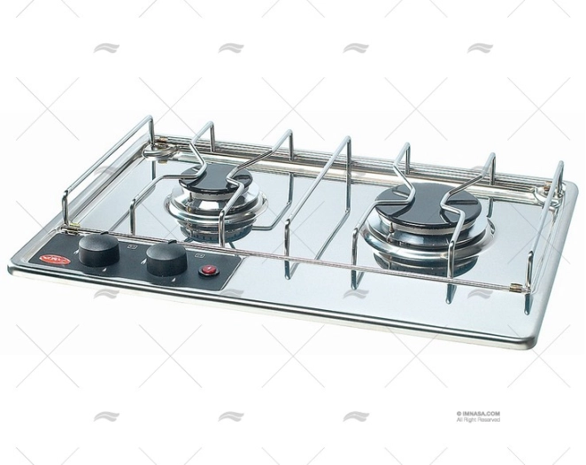COOK TOP 2 BURNERS GAS 450x320mm S.S.